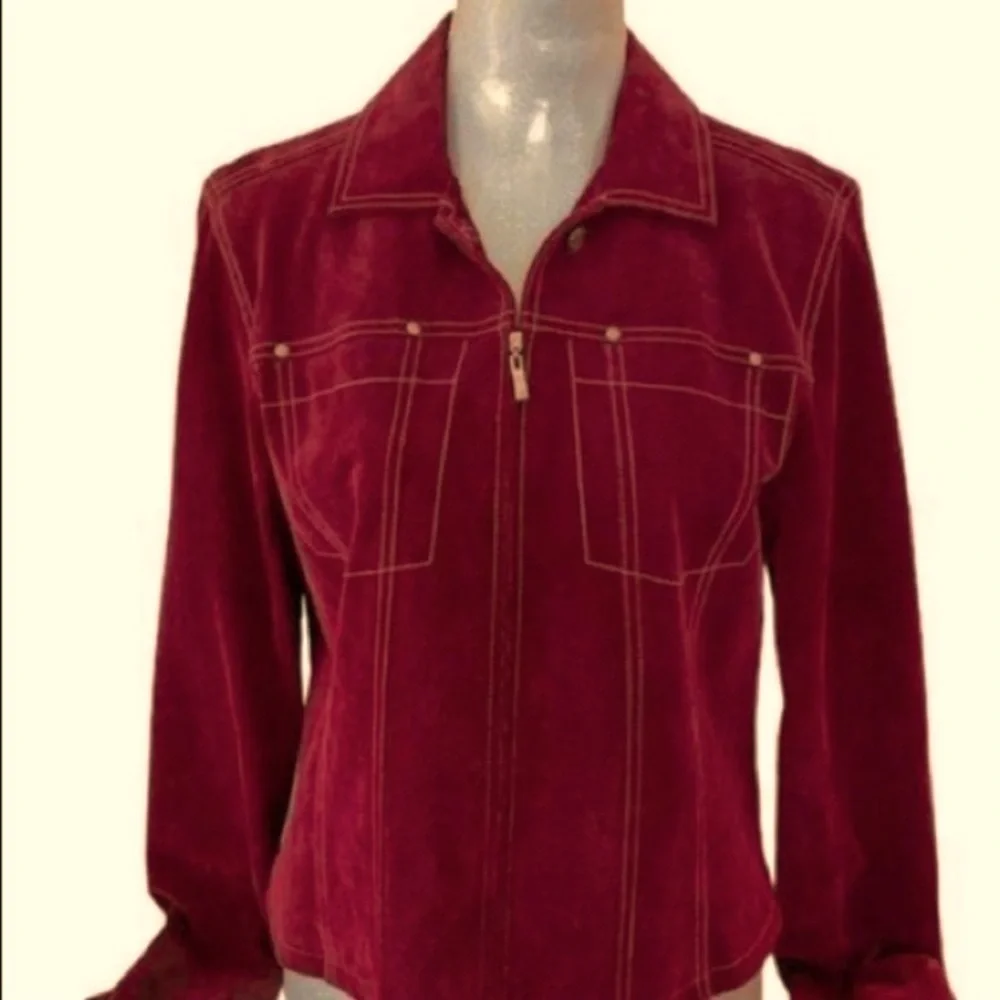 Live A Little Red Suede Leather Jacket